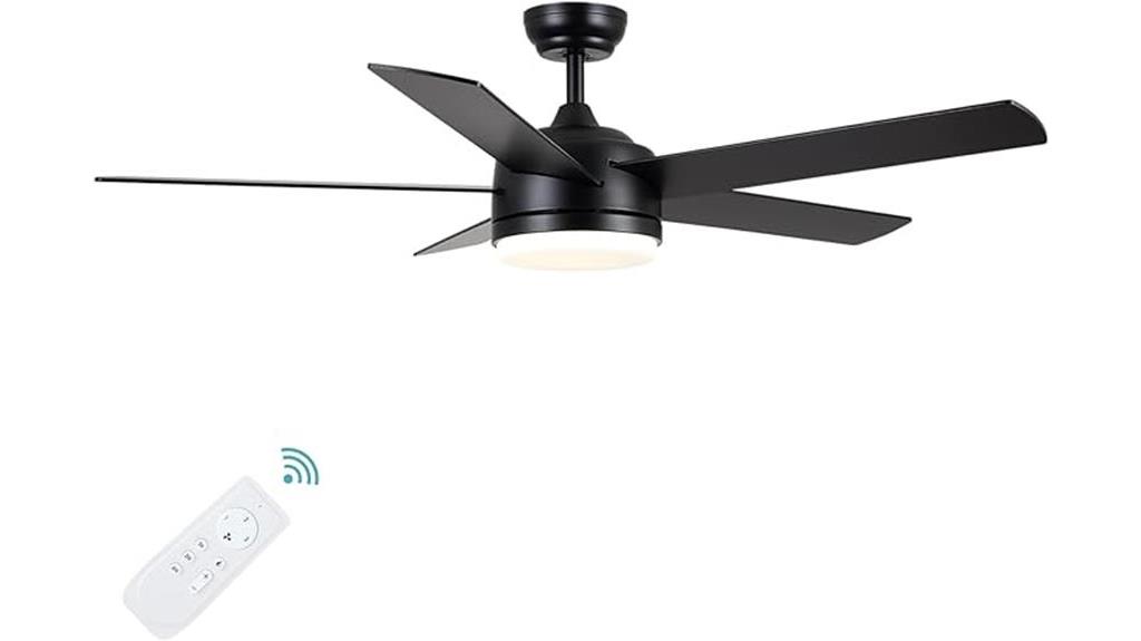black ceiling fan details