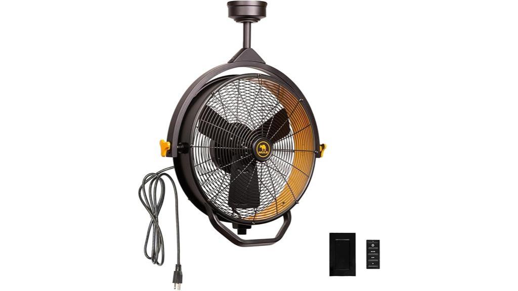 ceiling mounted garage fan with remote