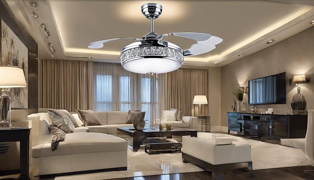 glamorous crystal ceiling fans