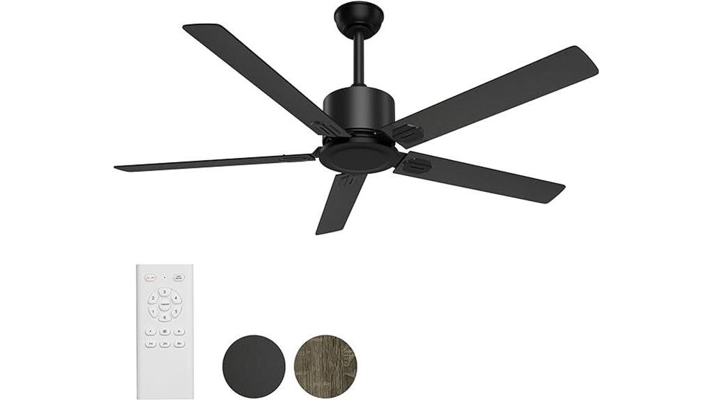 modern black remote controlled fan