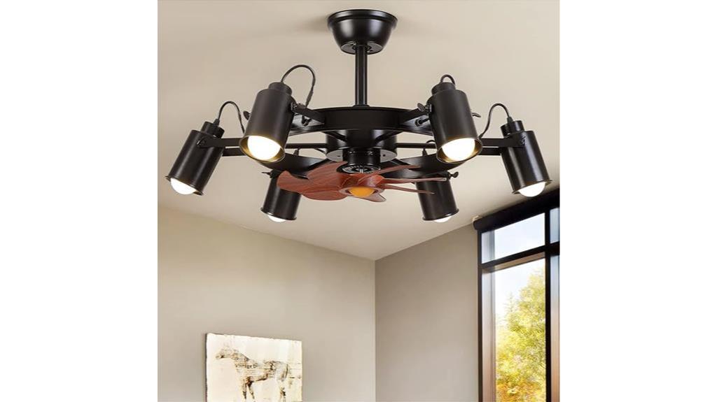 modern industrial black ceiling fan