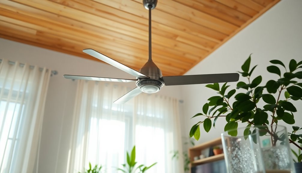 ceiling fan aids humidity control