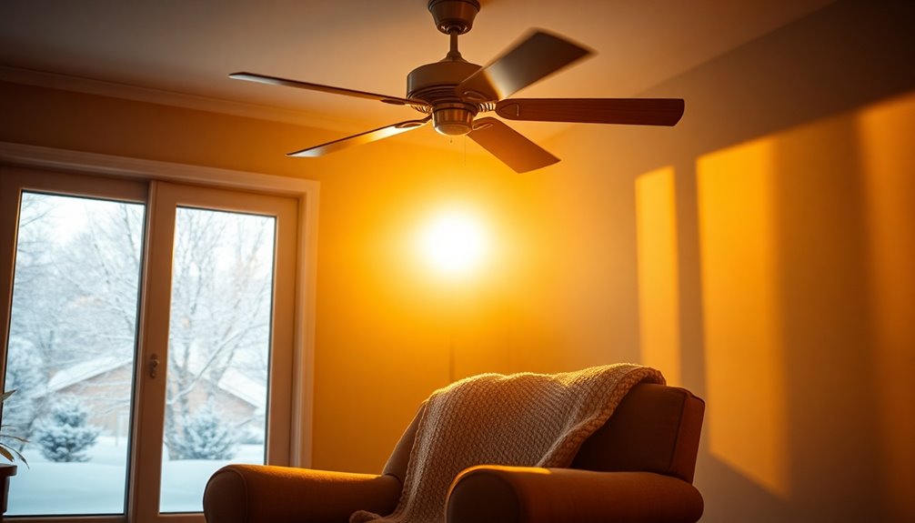 ceiling fans aid winter heating