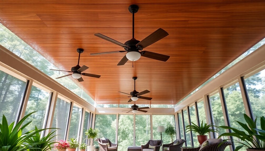 stylish screened porch ceiling fans