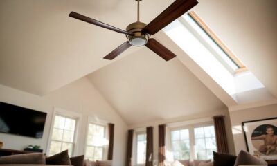 stylish slanted ceiling fans