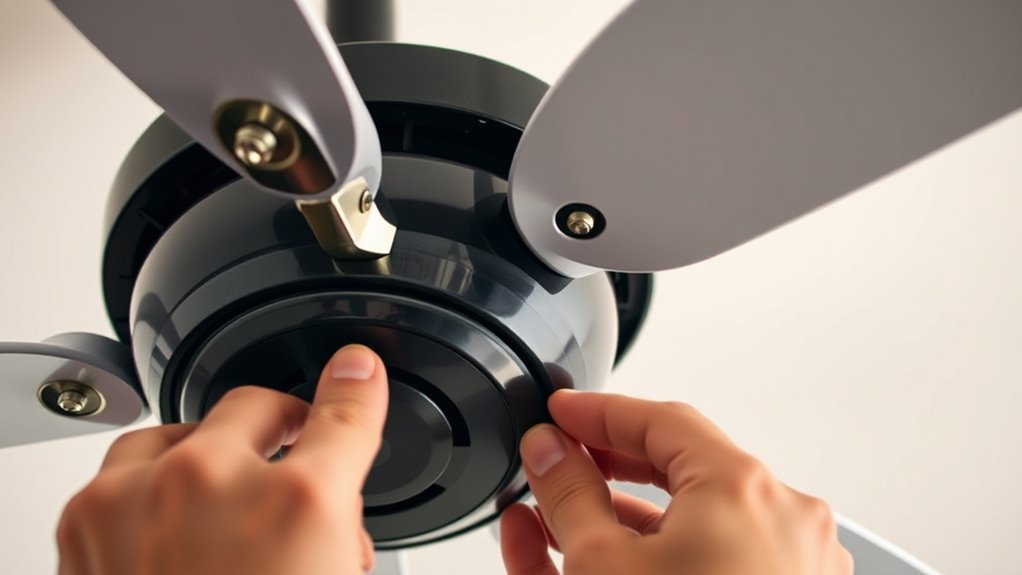 attach blades securely tightly