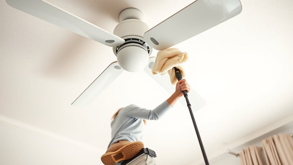 safe ceiling fan cleaning
