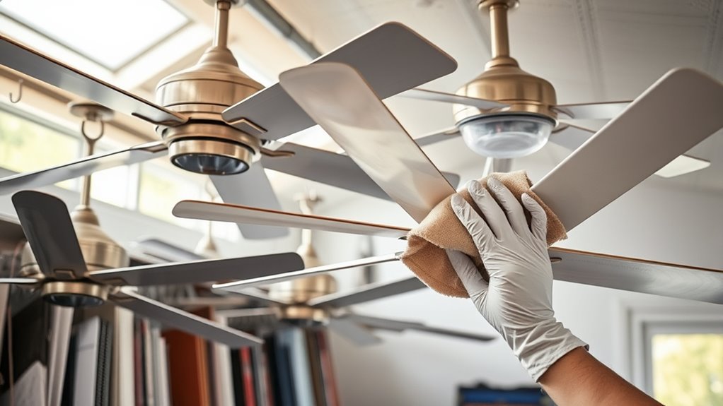 store fan parts securely indoors