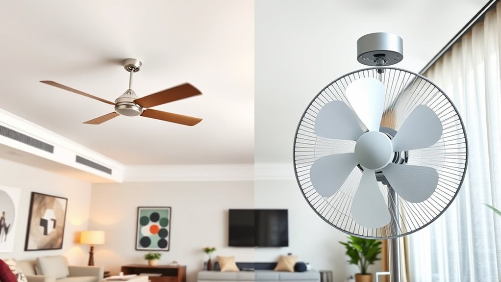 ceiling fans provide steady airflow