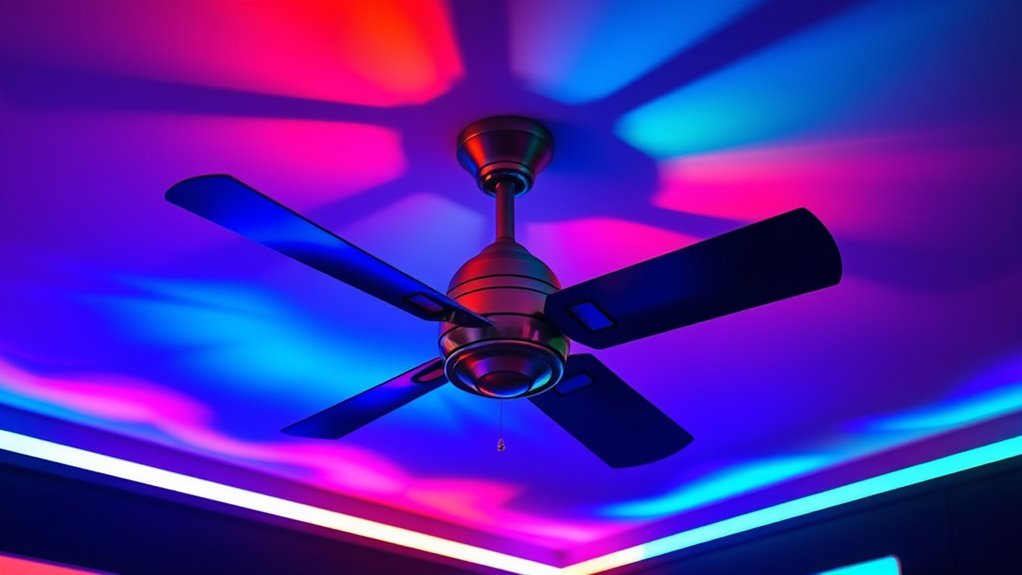 color led fan features