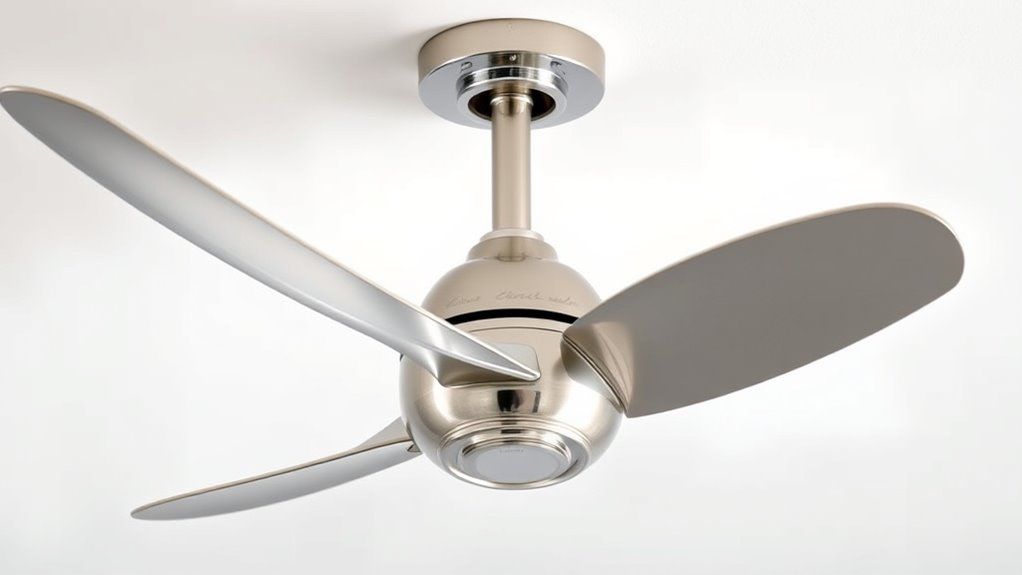 contemporary chrome fan features