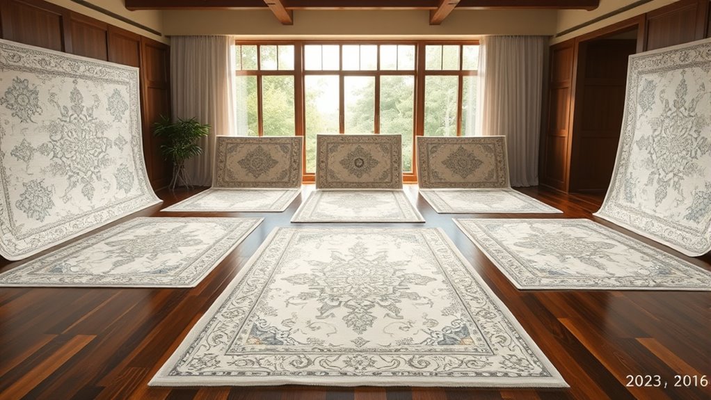 elegant ivory silk rugs