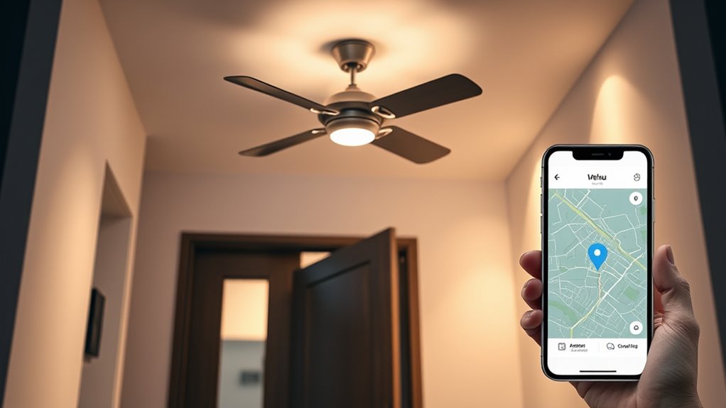 entryway fan geofence automation