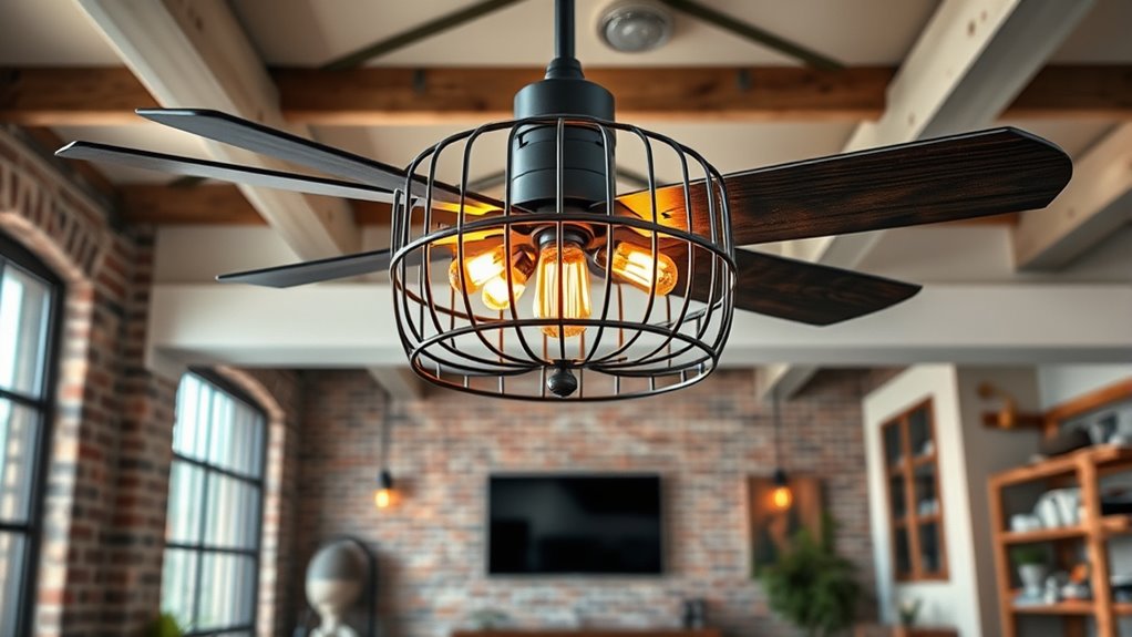 industrial style caged fans