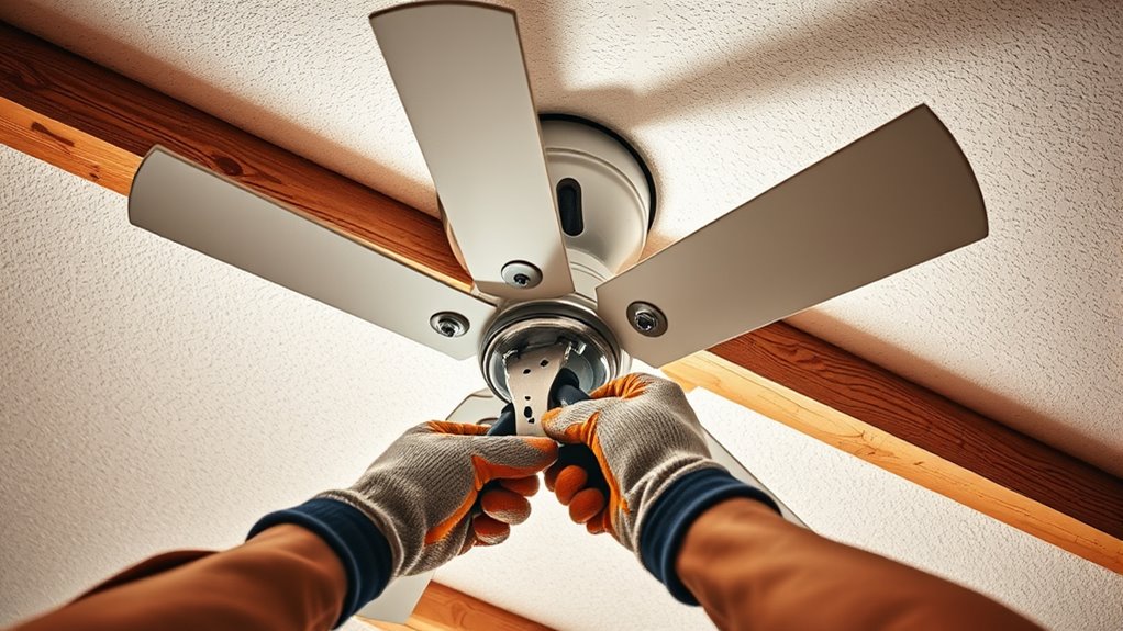 installing support brace from below