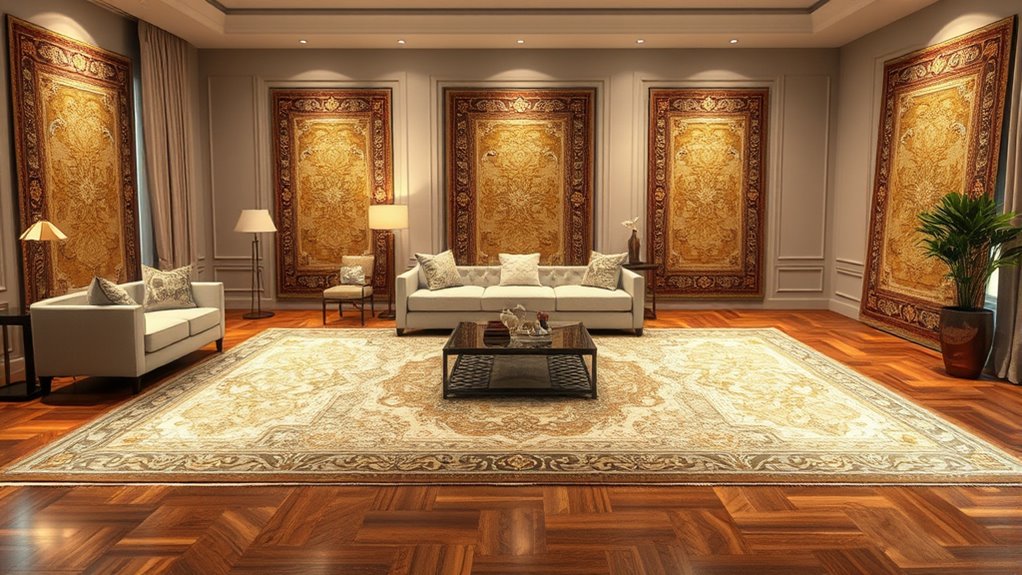 luxurious metallic accent rugs