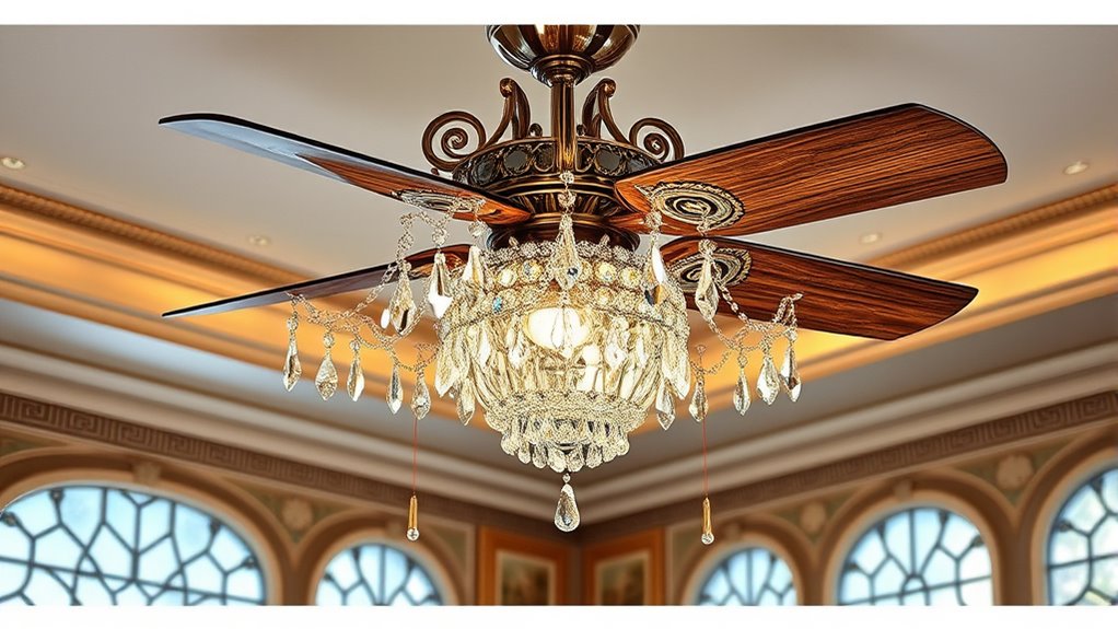 luxury chandelier ceiling fans