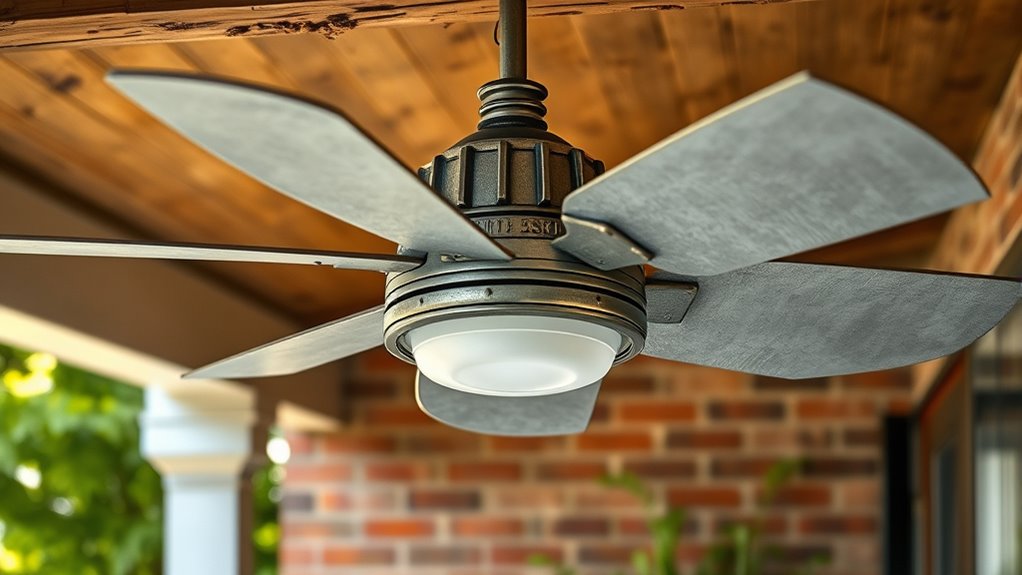rustic galvanized farmhouse fans