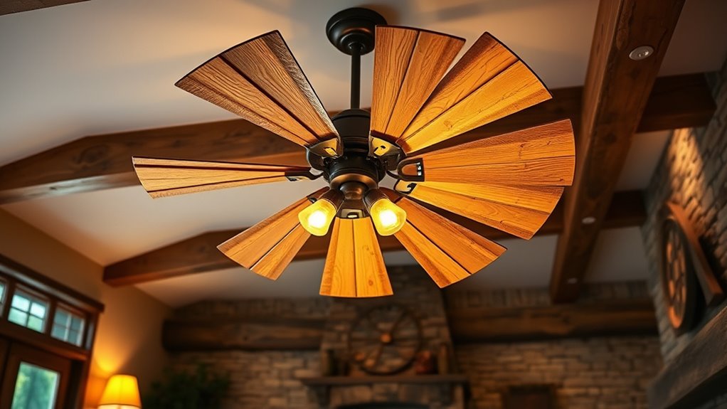 rustic windmill ceiling fans
