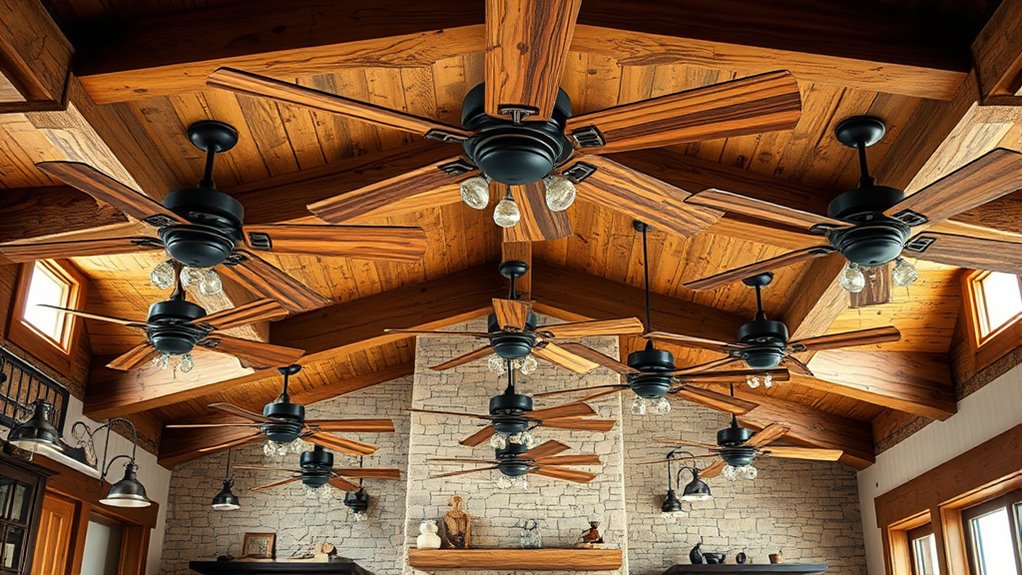 rustic wood ceiling fan styles