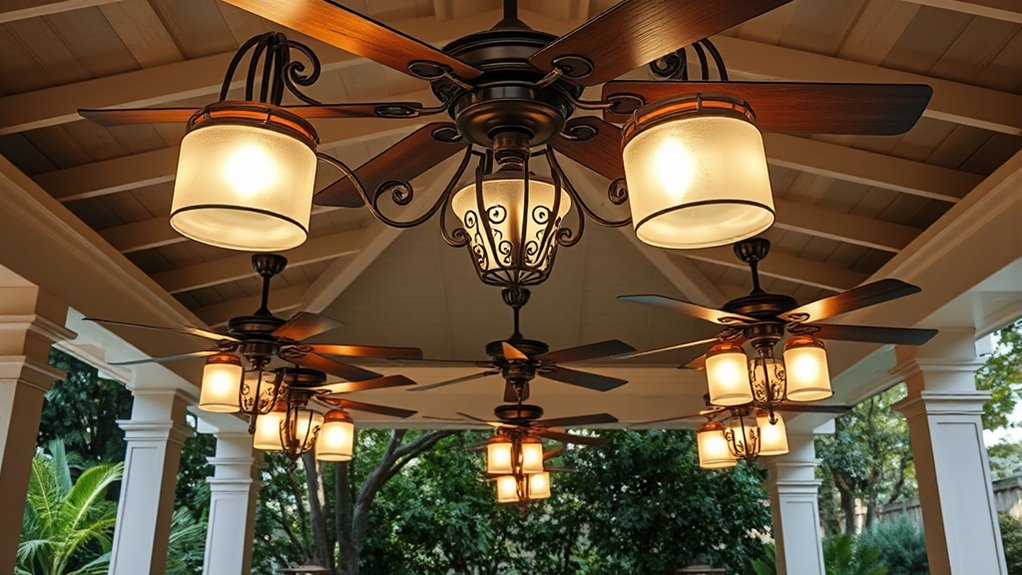 stylish gazebo fan chandeliers