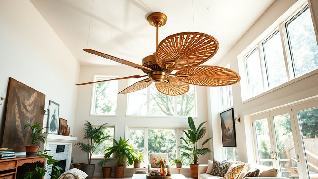stylish rattan ceiling fans