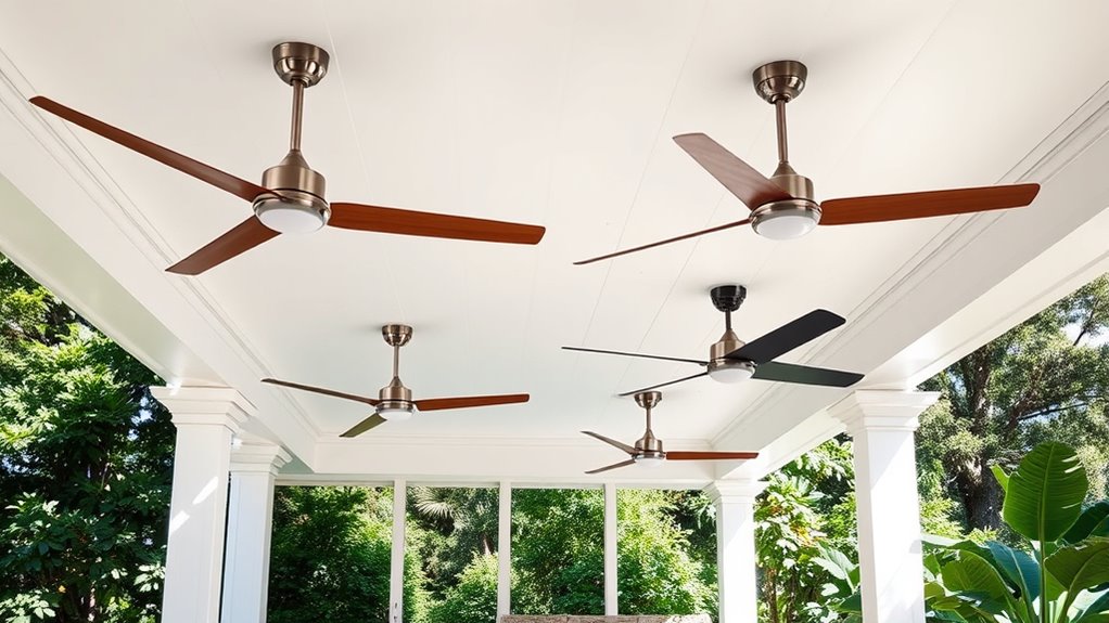 top porch damp rated fans