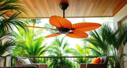 tropical palm leaf ceiling fans