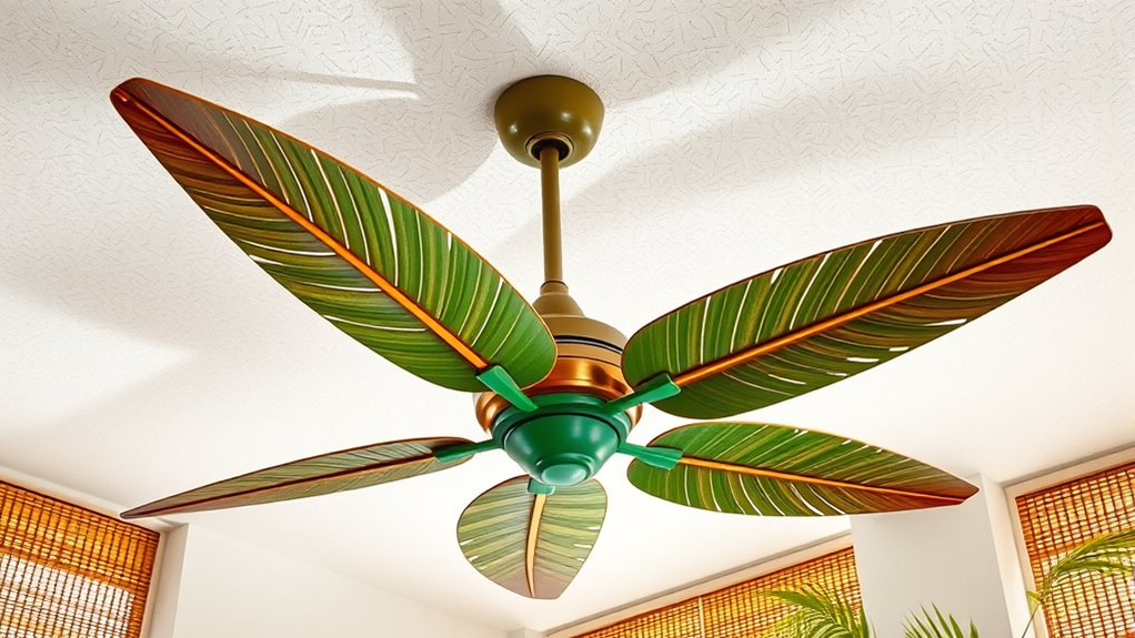 tropical palm leaf fans