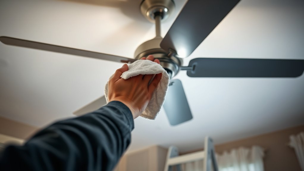 clean fan blades regularly