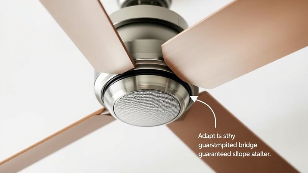 proper fan alignment on angled ceilings