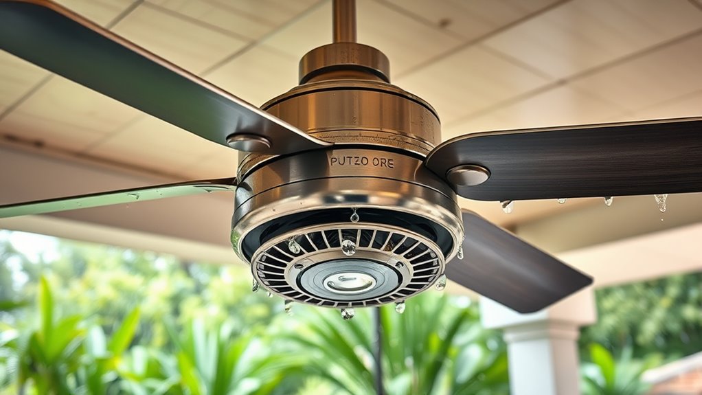 water resistant outdoor fan features