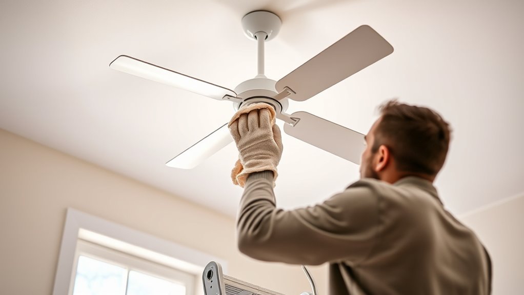 clean fan blades thoroughly regularly
