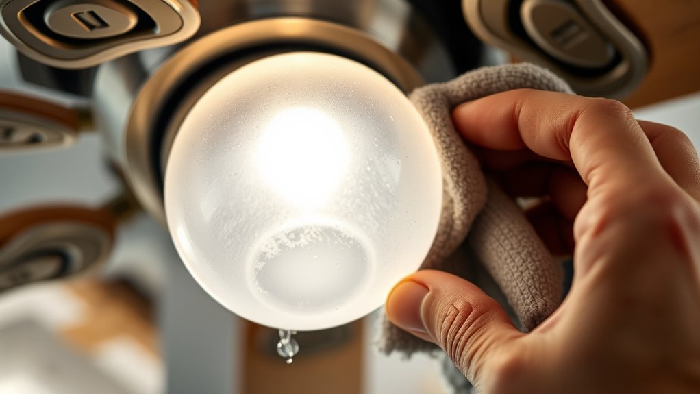 cleaning fan light globes
