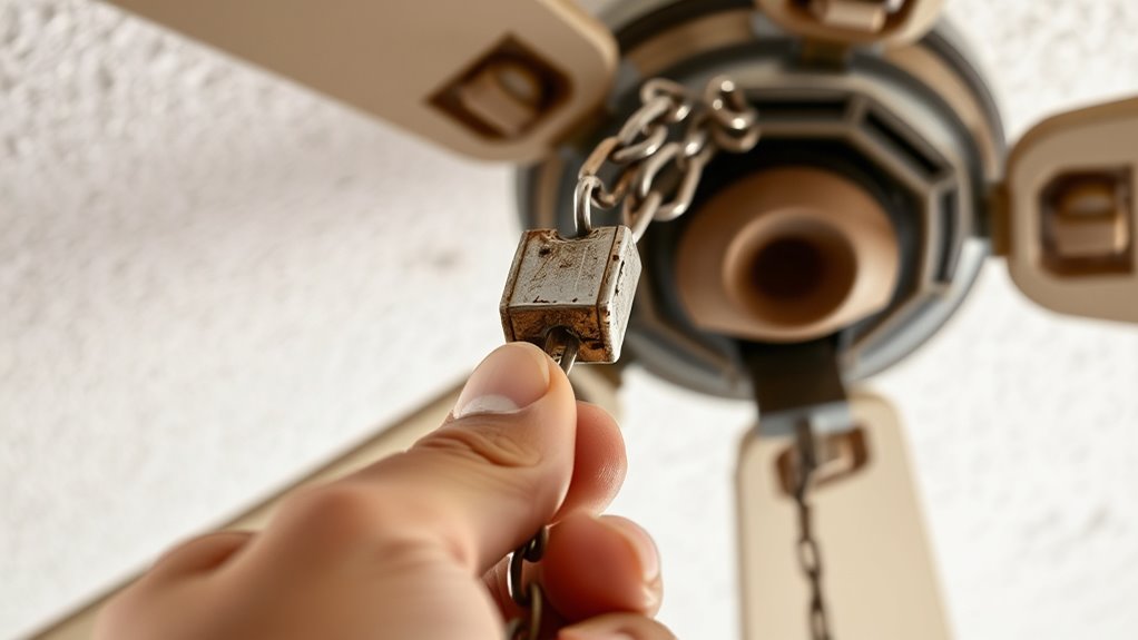 fixing stuck ceiling fan