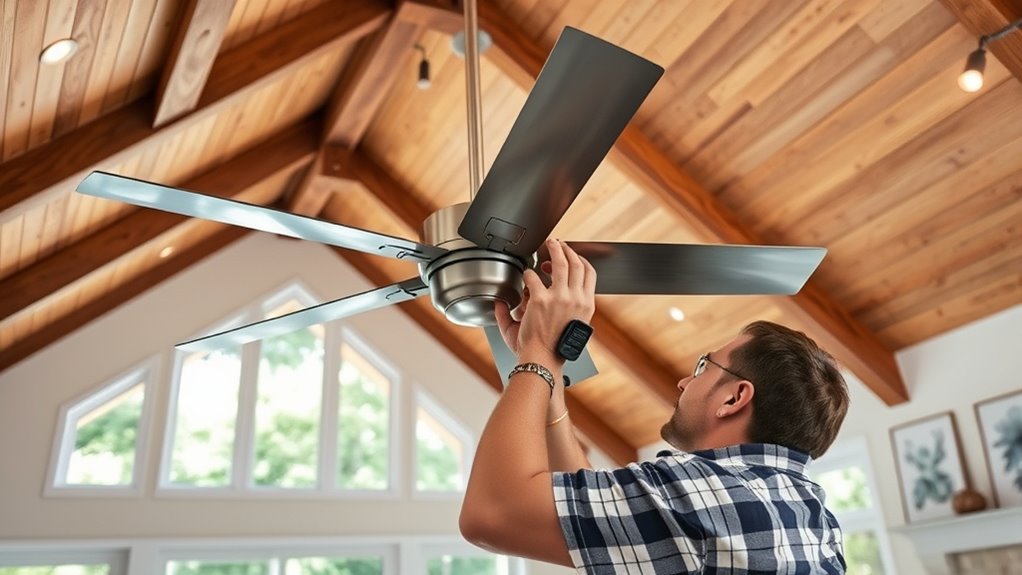 proper sloped ceiling fan installation