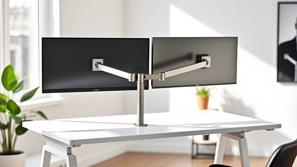 top adjustable dual monitor arms