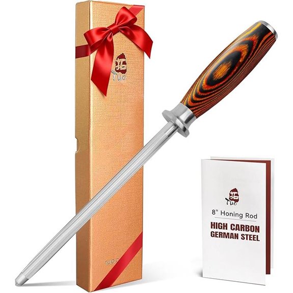 TUO 8-Inch High Carbon Steel Sharpening Rod