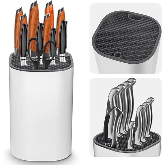 Ninonly Knife Block with Scissors Slot Space Saving