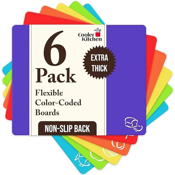 Cooler Kitchen Set of 6 Flexible Plastic Cutting Boards