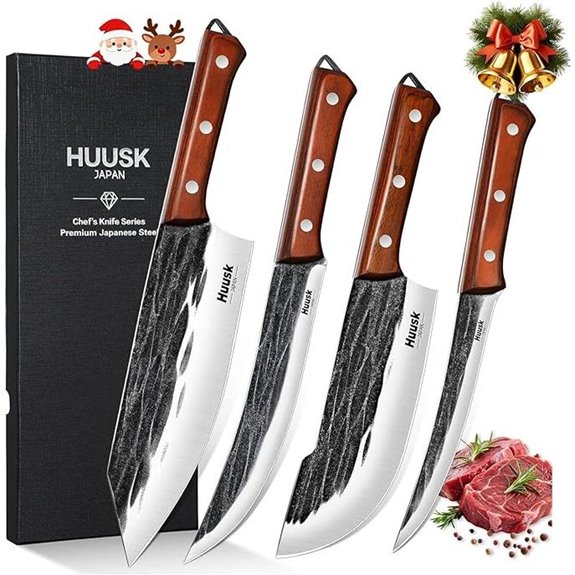 Huusk 4-Piece Hand Forged Meat Carving Set