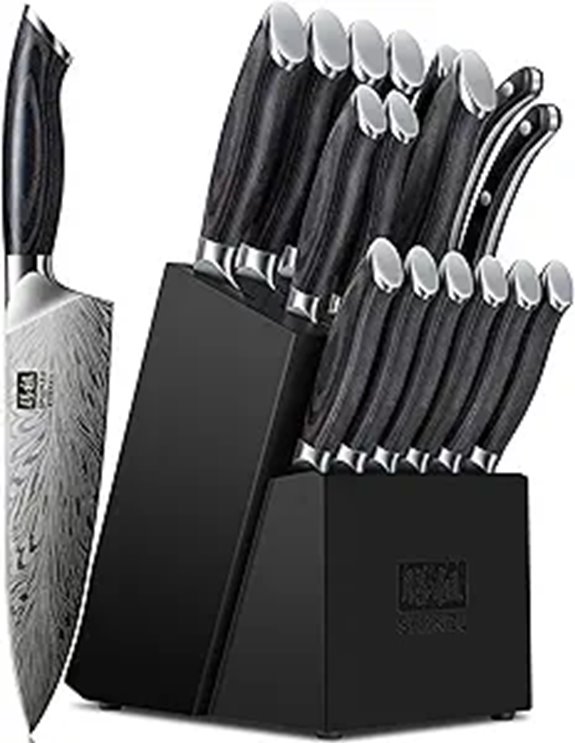 SHAN ZU 16-Piece Japanese Knife Set with Handles