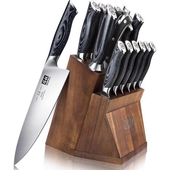 SHAN ZU Japanese Steel Knife Block Set