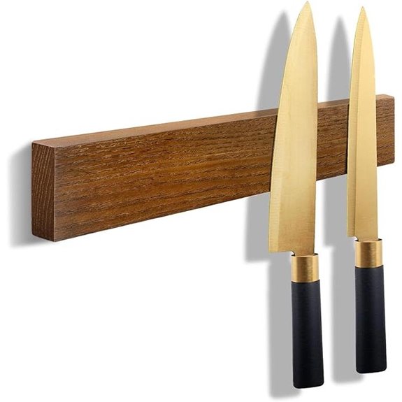 Magnetic Wooden Knife Holder 10 Wall Mount Organizer