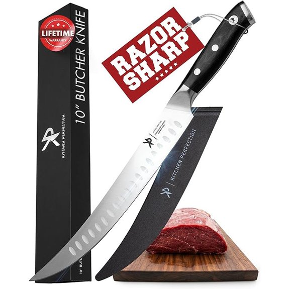 Kitchen Perfection 10” Butcher Knife for Meat Cutting