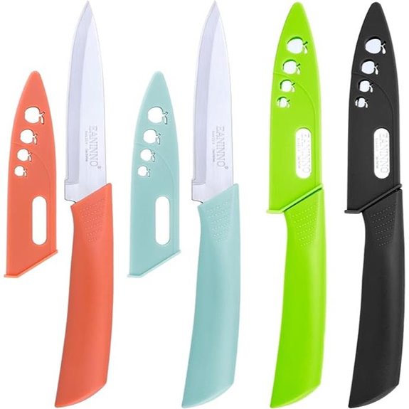 Paring Knife Set with Covers and Ergonomic Handles