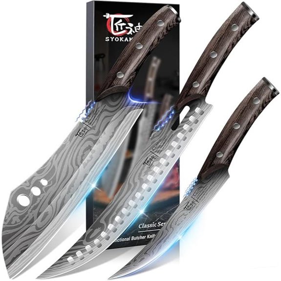 Butcher Knife Set 3-Piece Kitchen Meat Knives