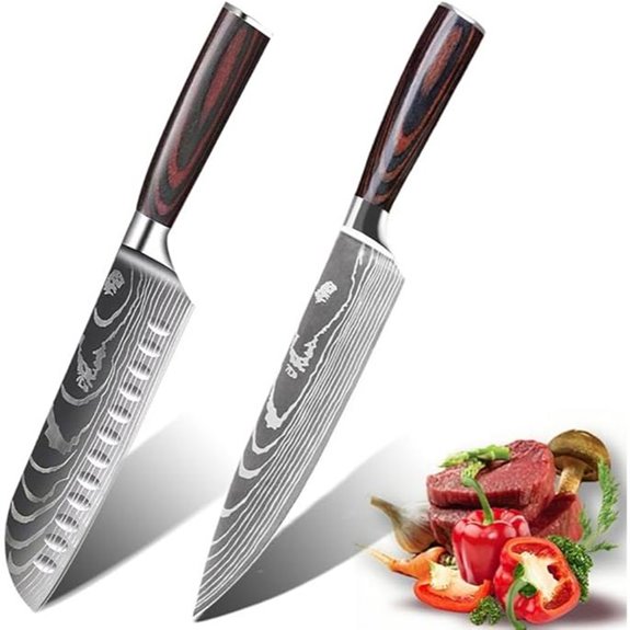Kitchen Knife Set 2 Pcs with Pakkawood Handles