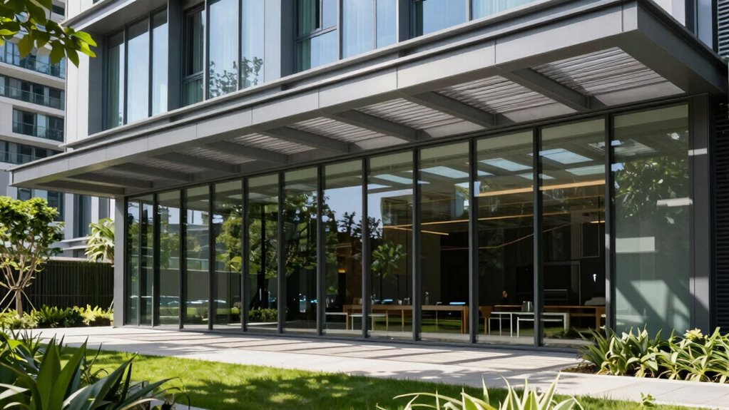 exterior shading reduces solar gain
