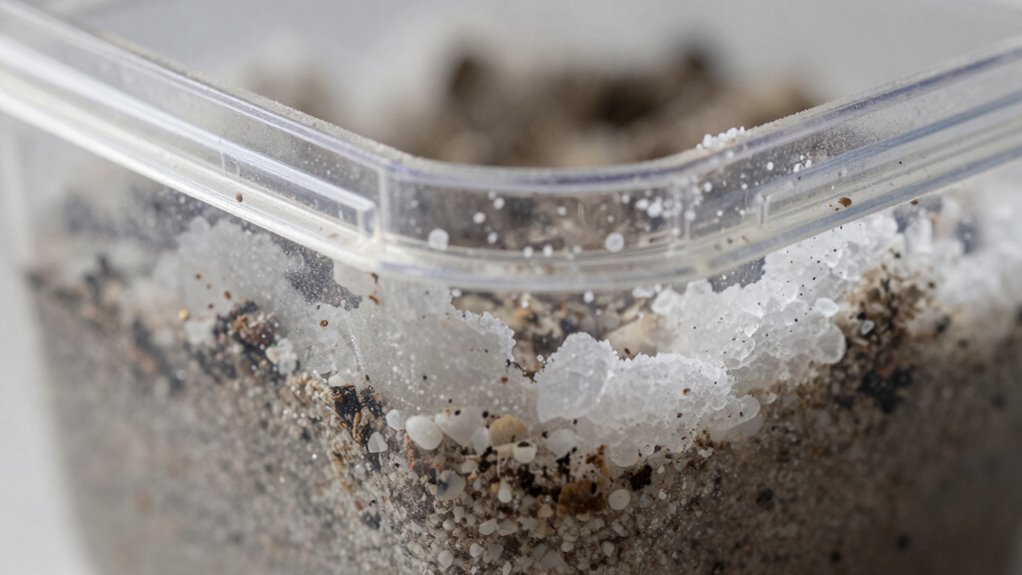 salt accumulation in media
